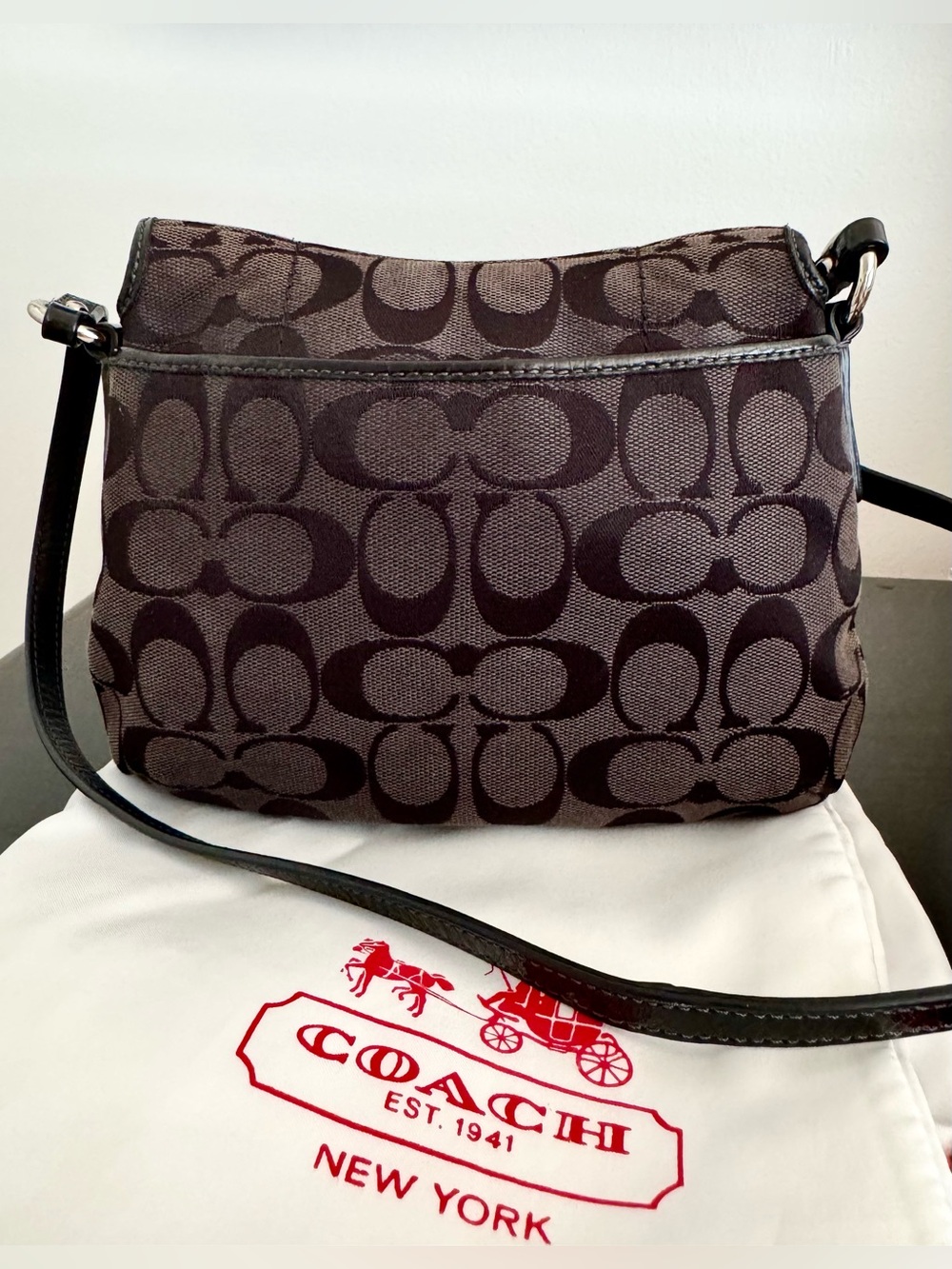 Vintage Y2K Coach Soho Signature Monogram Mini Flap Baguette Bag + New Dust bag - Picture 12 of 13